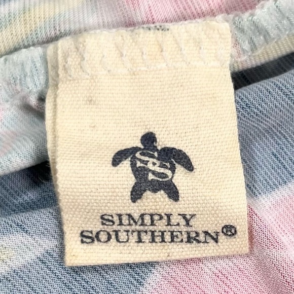 SIMPLY SOUTHERN Preppy Tropical Bell Sleeve Colorful Pineapple Mini Dress Size S - Picture 10 of 13